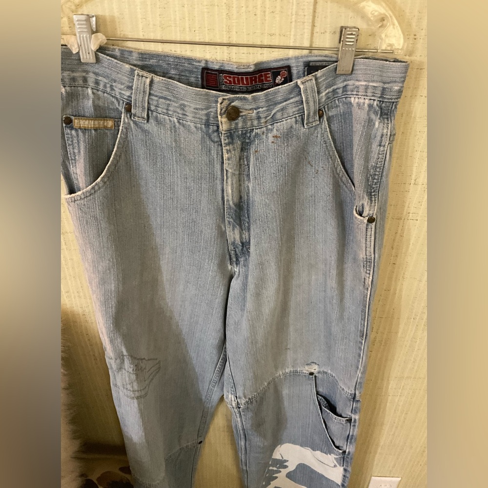 Men’s VTG Y2K Hip Hop Skateboarding Grunge Source Jeans Blue Denim 36/32 B4